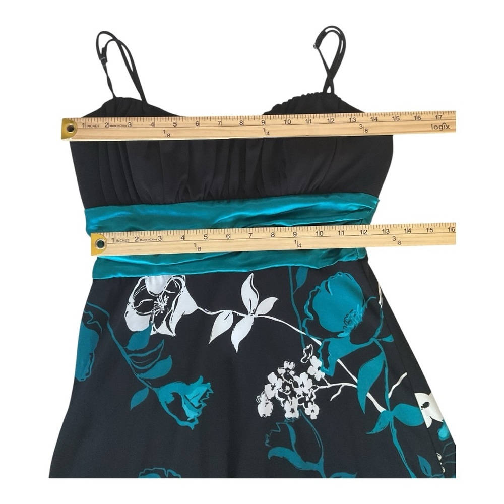 Speechless Teal Floral Fit & Flare Dress – Size Medium - Picture 6 of 7